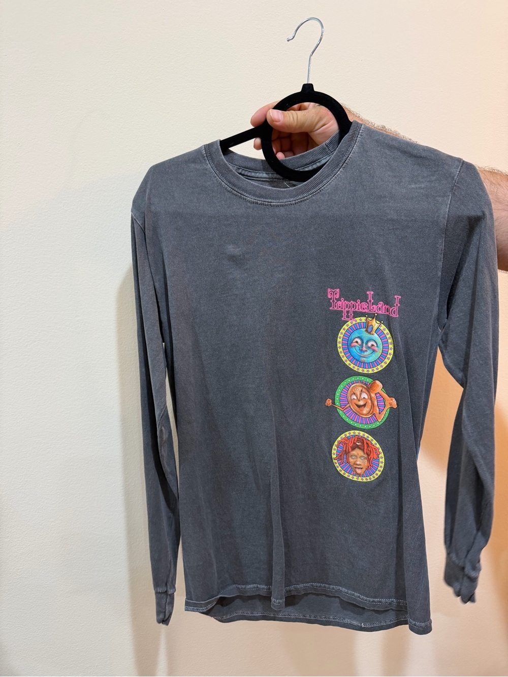 Trippie Ref Long-Sleeve Graphic Tee - Gray with Colorful Icons